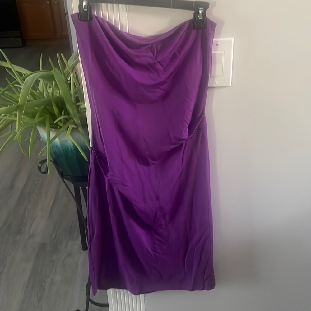 Nicole Miillen Strapless Purple Dress Sz M